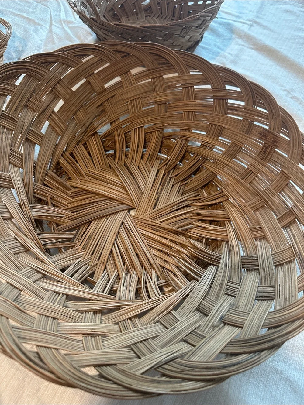 Handwoven Natural Brown Wicker Basket Trio - Home Accents
